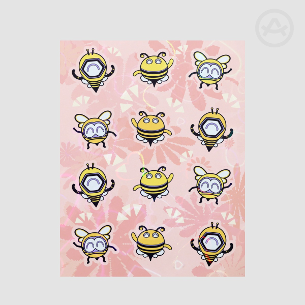 Obedient Little Bees Coated Paper Stickers Sheet [Final Fantasy XIV FFXIV FF14]