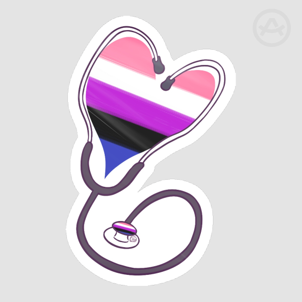 Genderfluid Stethoscope Sticker