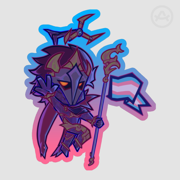 Trans Pride Viktor the Arcane Herald Chibi Charm - Arcane League of Legends