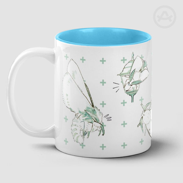 Cute mint colored Moths Mug