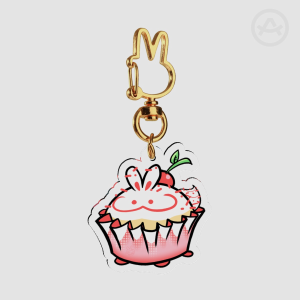 cherry cupcake bunny charm