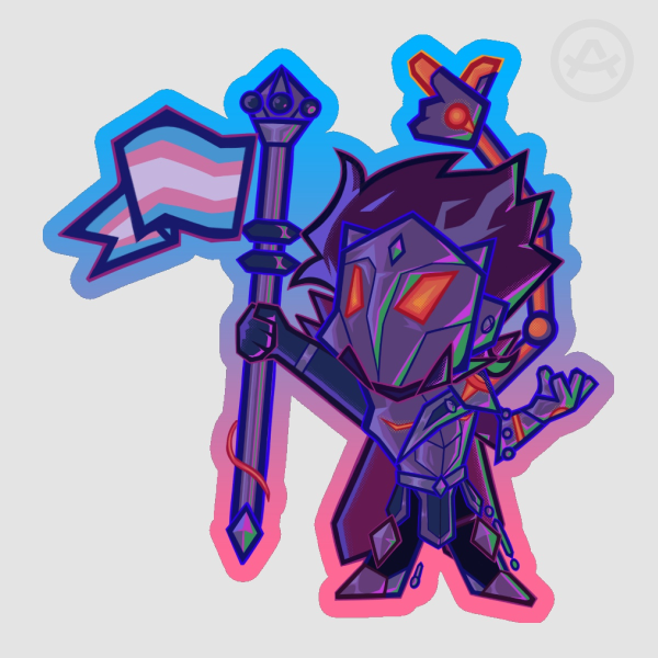 Trans Pride Viktor the Machine Herald Chibi Sticker - League of Legends