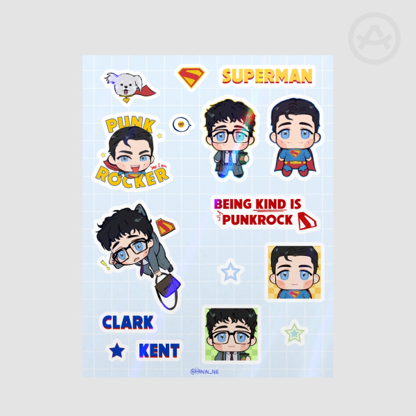 SUPERMAN Holographic Stickers Sheet