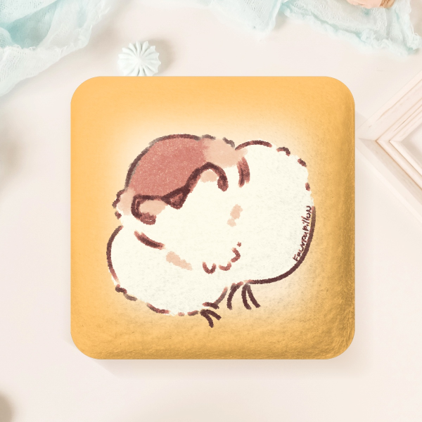 Fluffy Sparrow Square Plush Badges