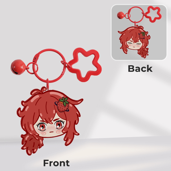 Strawberry Diluc Keychain