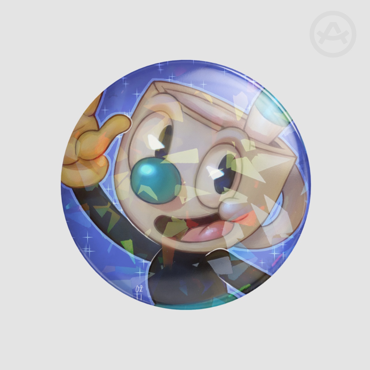 Mugman Button Pin
