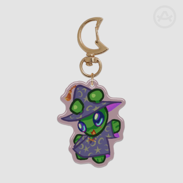 Witch Alien Epoxy Keychain