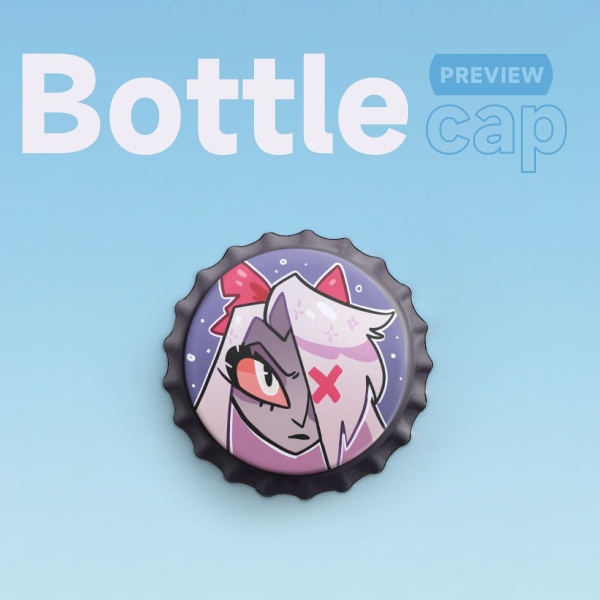 Vaggie Bottle Cap Pin