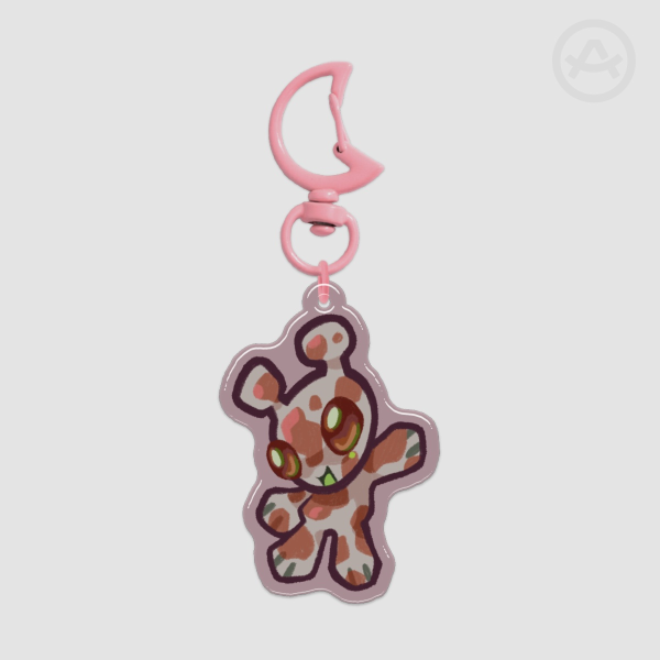 White Cow Alien Epoxy Keychain