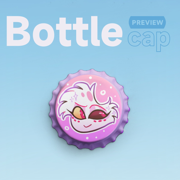 Angel Dust Bottle Cap Pin
