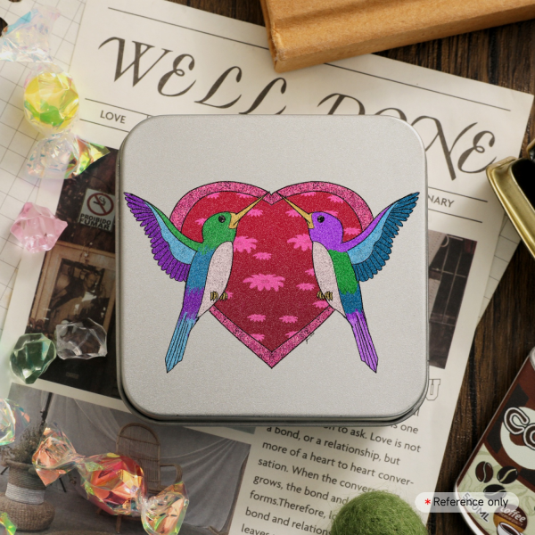 Hummingbirds in Love Metal Storage Box