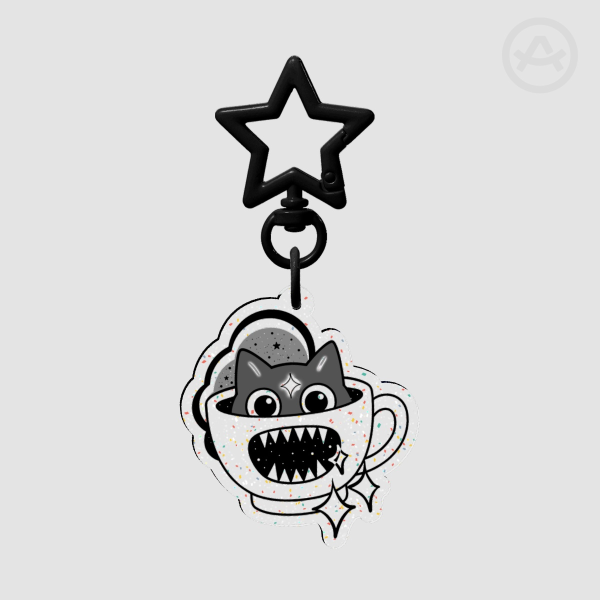 Feral sip - Glitter Keychain