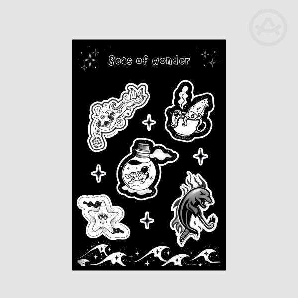 Seas of wonder - Paper Stickers Sheet