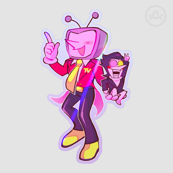 Tenna & Spamton Holo Sticker (Deltarune / Spamtenna)