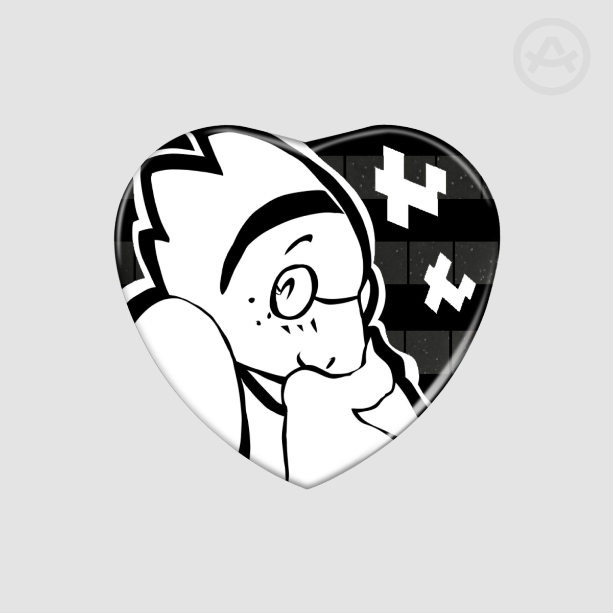 Alphys Heart Pin || UNDERTALE