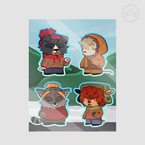 South Park Main 4 stickersheet (furry edition)