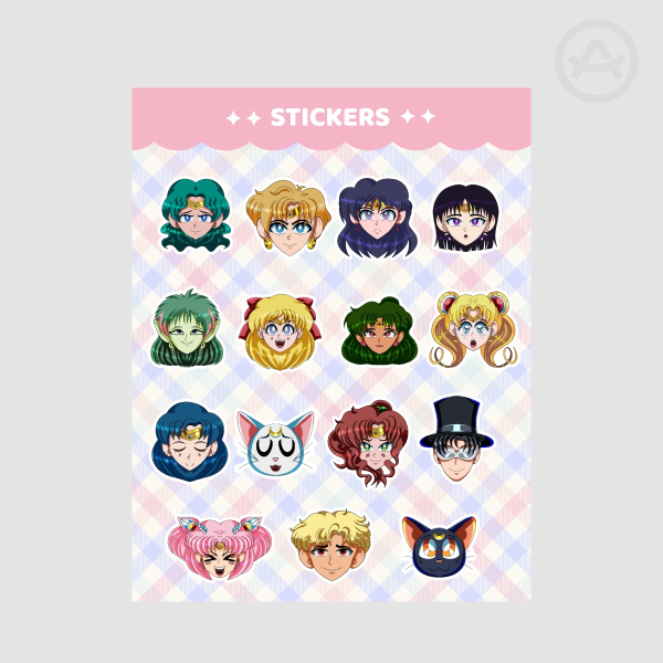 Sailor Scouts Coated Paper Stickers Sheet