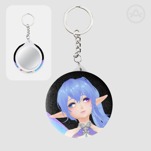 Scuffed Vroid Kini Plush Badge Mirror Keychain