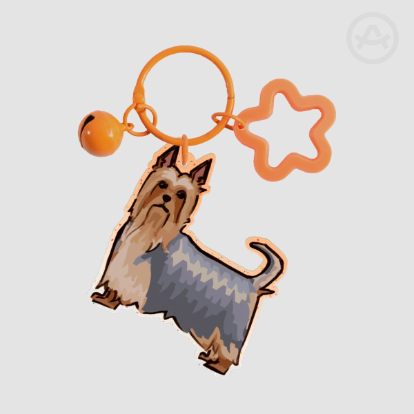 Australian Silky Terrier | Glitter Bell Keychain