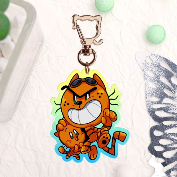 Dogman Petey and LP keychain
