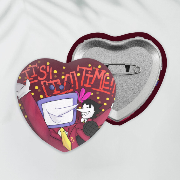 Deltarune Spamtenna Plush Heart Badge