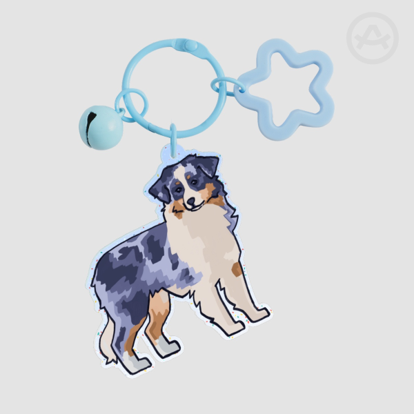 Australian Shepherd | Glitter Bell Keychain