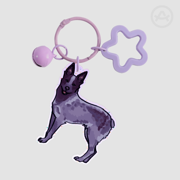 Australian Cattle Dog | Glitter Bell Keychain
