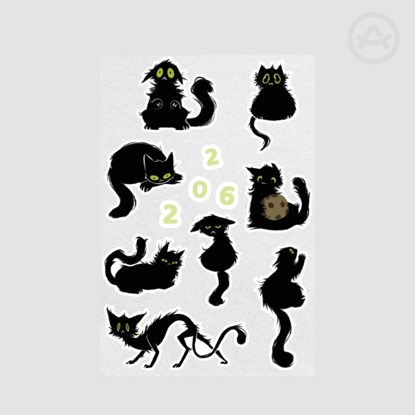 Cats | Coated Paper Stickers Sheet