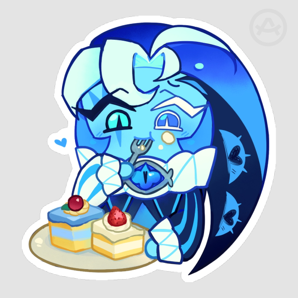 Shadow Milk Cookie Eating Cake Sticker