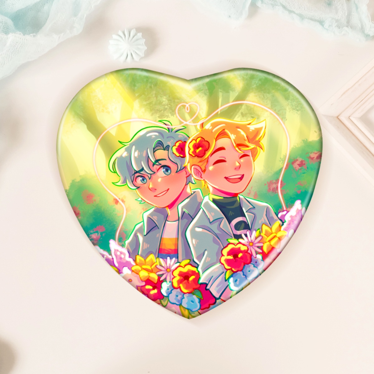 [MCYT] Flower Husbands Heart Badge