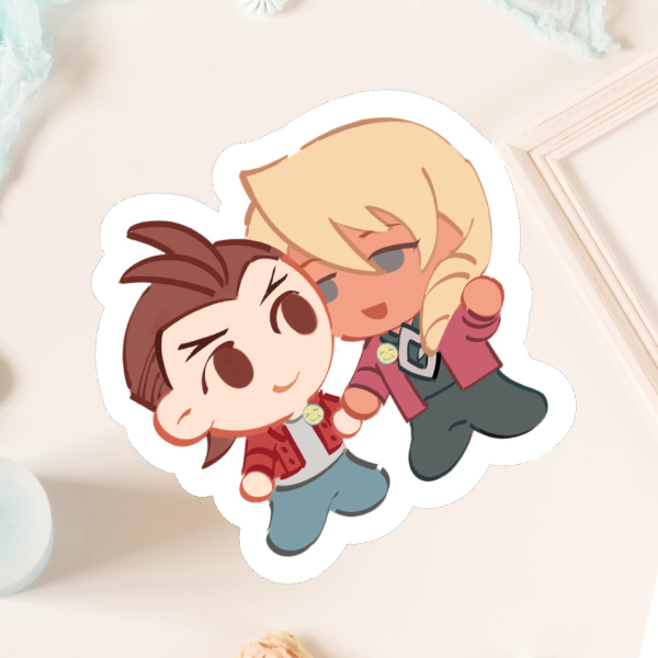 Ace Attorney/ Apollo & Klavier Day Out Die Cut Sticker