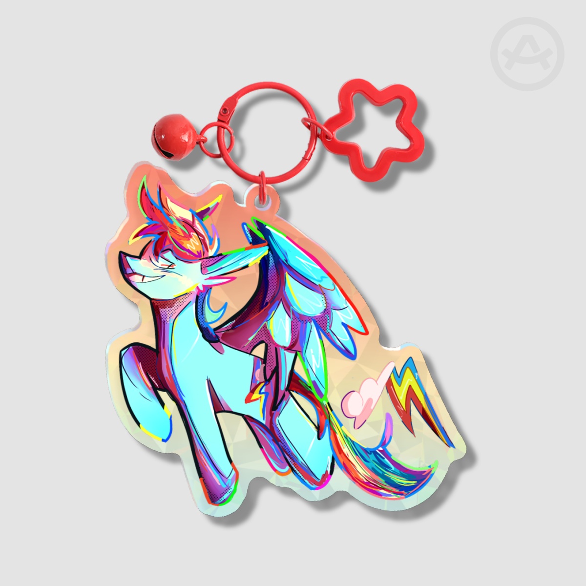 MLP Rainbow Dash Glass Acrylic Keychain