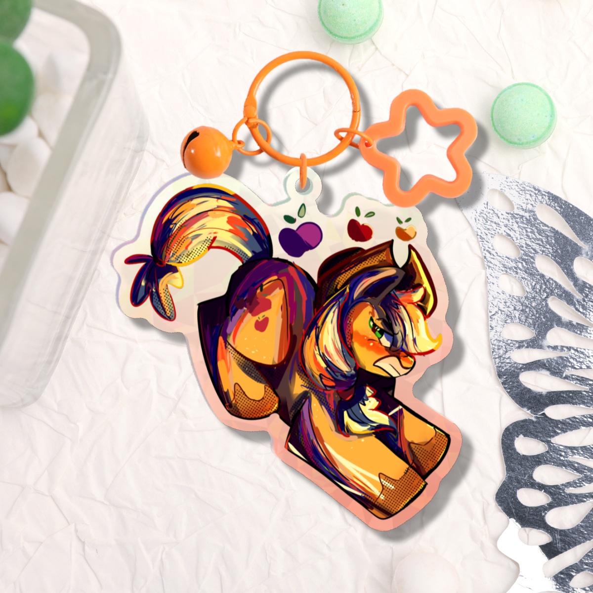 MLP Applejack Glass Acrylic Keychain