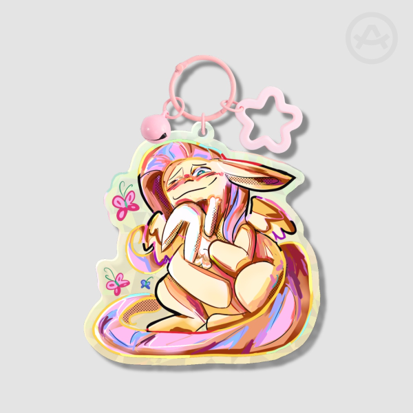 MLP Fluttershy Glass Acrylic Keychain