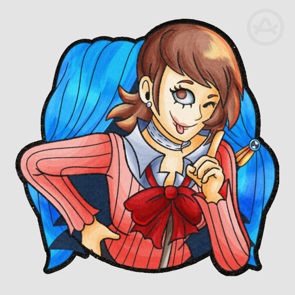 Yukari Takeba Colored Edge Die Cut Stickers