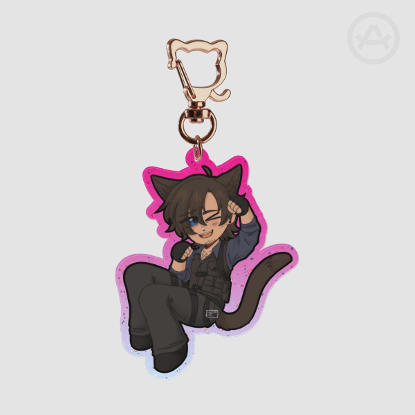 [Resident Evil] Leon Kitty - Colored Edge Acrylic Keychain