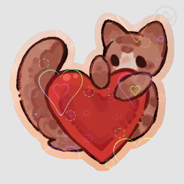 Cat Heart Sticker