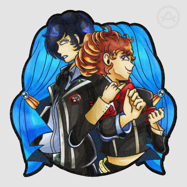 Makoto and Kotaone Colored Edge Die Cut Stickers