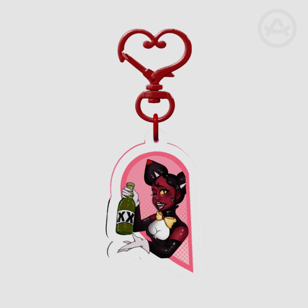 Hazbin Hotel Love in a Bottle Dance heart keychain