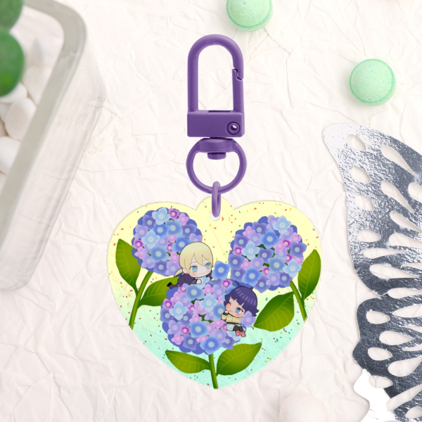 IH_Flowers glitter keychain