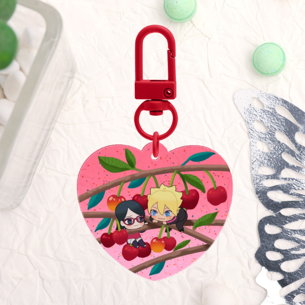 BS_Cherry glitter keychain