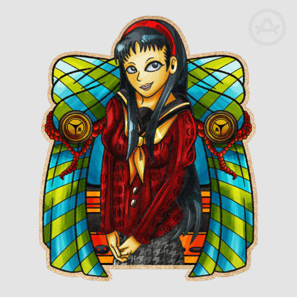 Yukiko Amagi Colored Edge Die Cut Stickers
