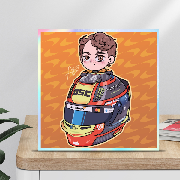 Oscar Piastri Rainbow-Edged Art Board