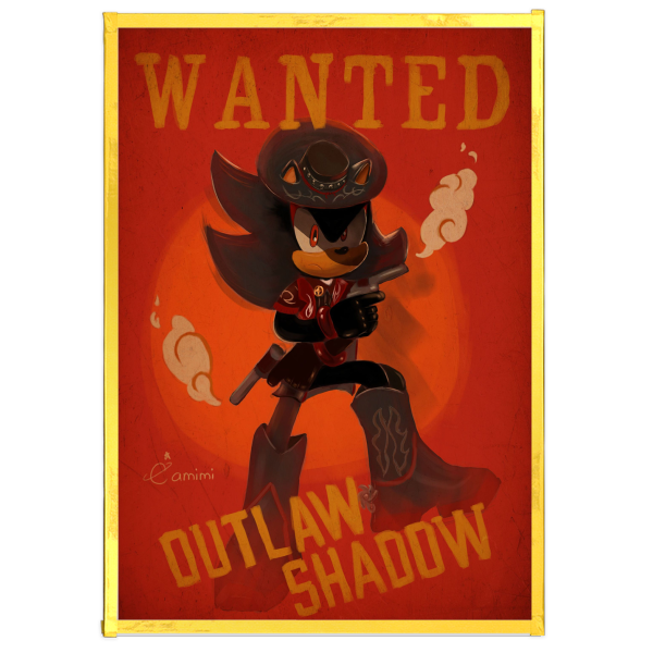 [Sonic] Outlaw Shadow Art Board with Gold-edged - 5.8" x8.3"(148x210mm)