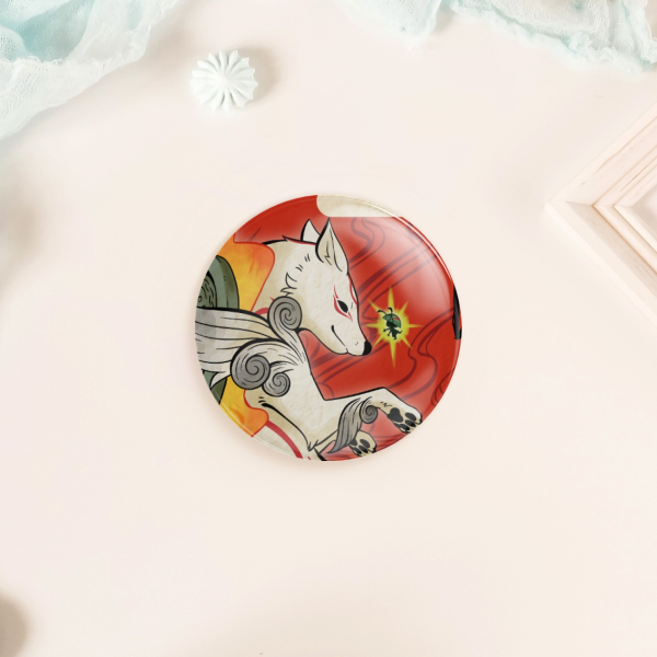 Ōkami Button Pin
