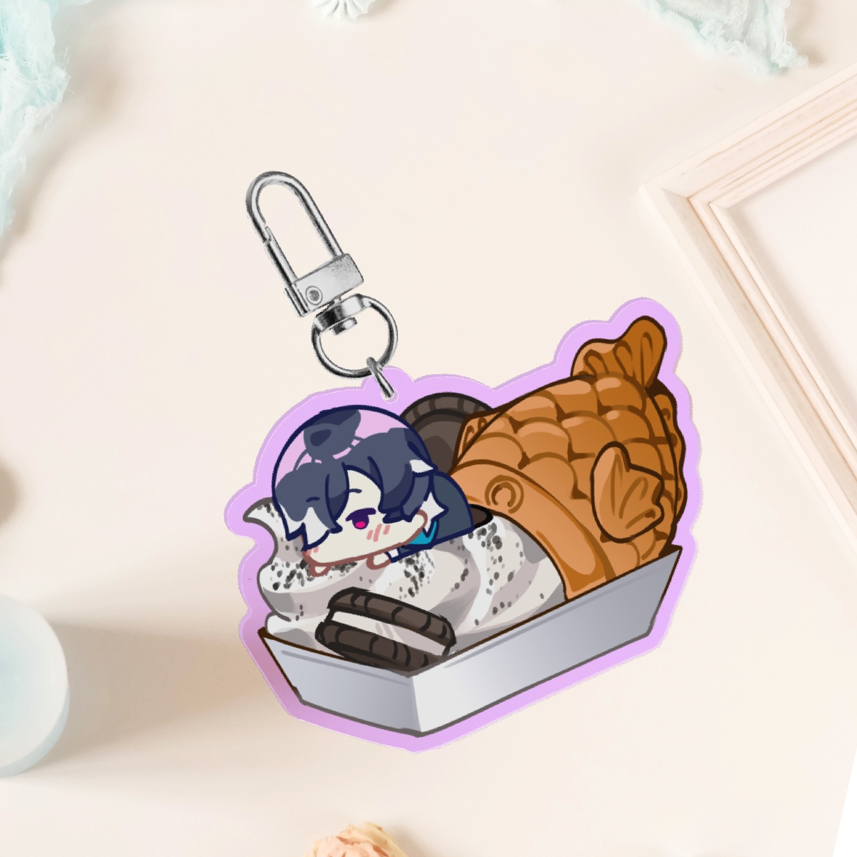 Belphegor Taiyaki Oreo Ice Cream Acrylic Keychain