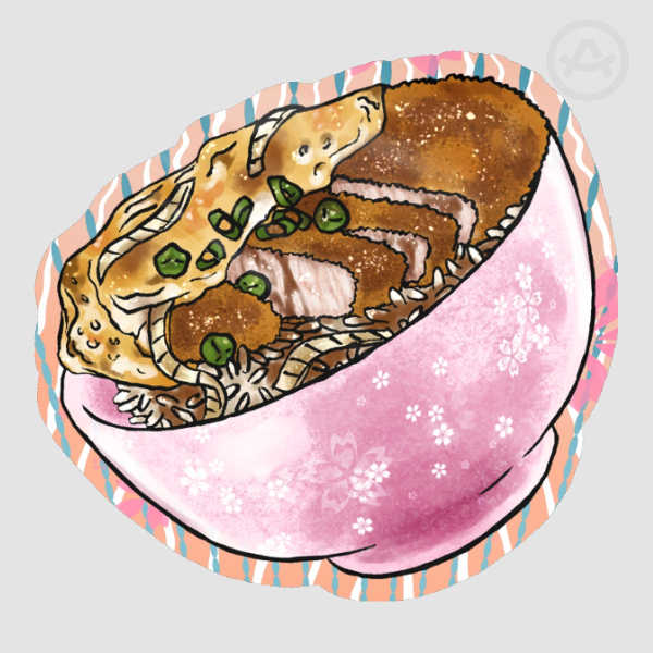 Sakura Katsudon Colored Edge Die Cut Stickers