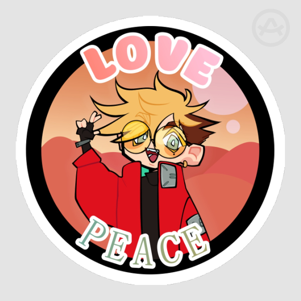 Trigun Vash Love & Peace Sticker