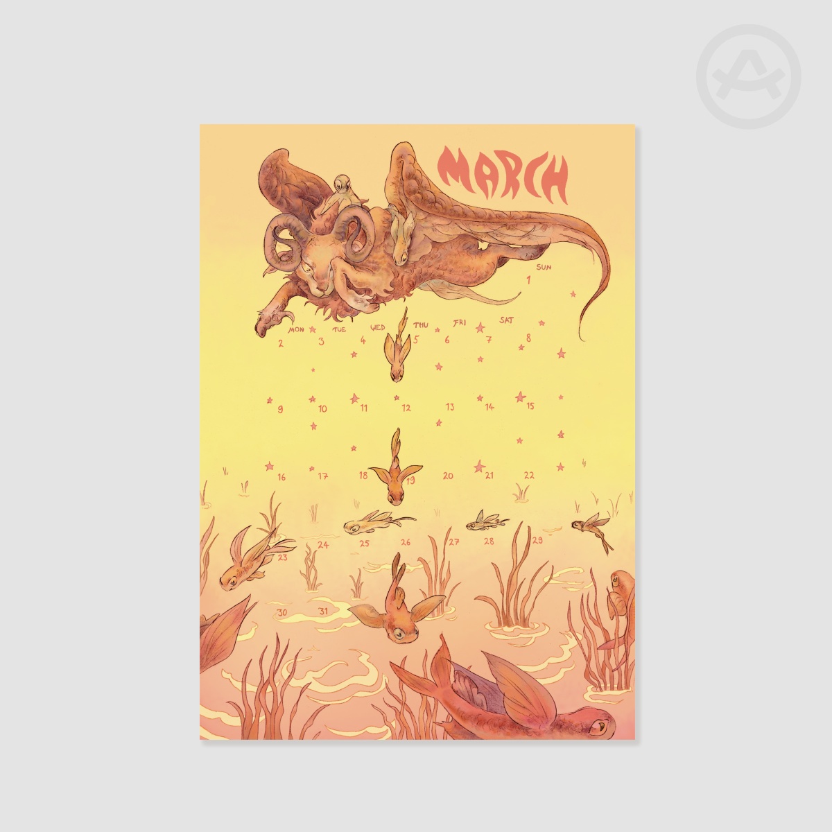 2026 Calendar - March - A3 / 11.7 × 16.5 in