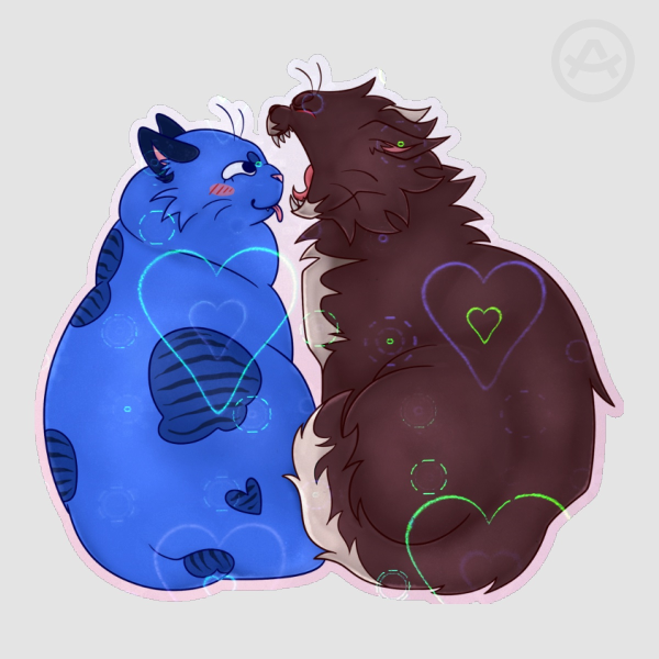 Regretevator Scag and Folly Cats Holographic Sticker